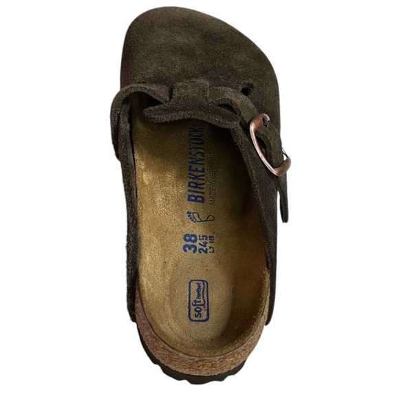 BIRKENSTOCK Boston Mocha Suede Leather Clogs EU 38 US 7 to 7 1/2 Regular Fit - Picture 4 of 16